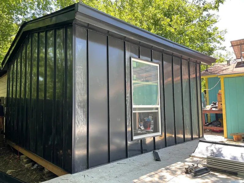 Black standing seam metal wall panels for Metal Roof Installation in Henderson